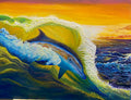 Ibiza Sunset | Textured Dolphin Painting & Cinematic Coastal Art OST