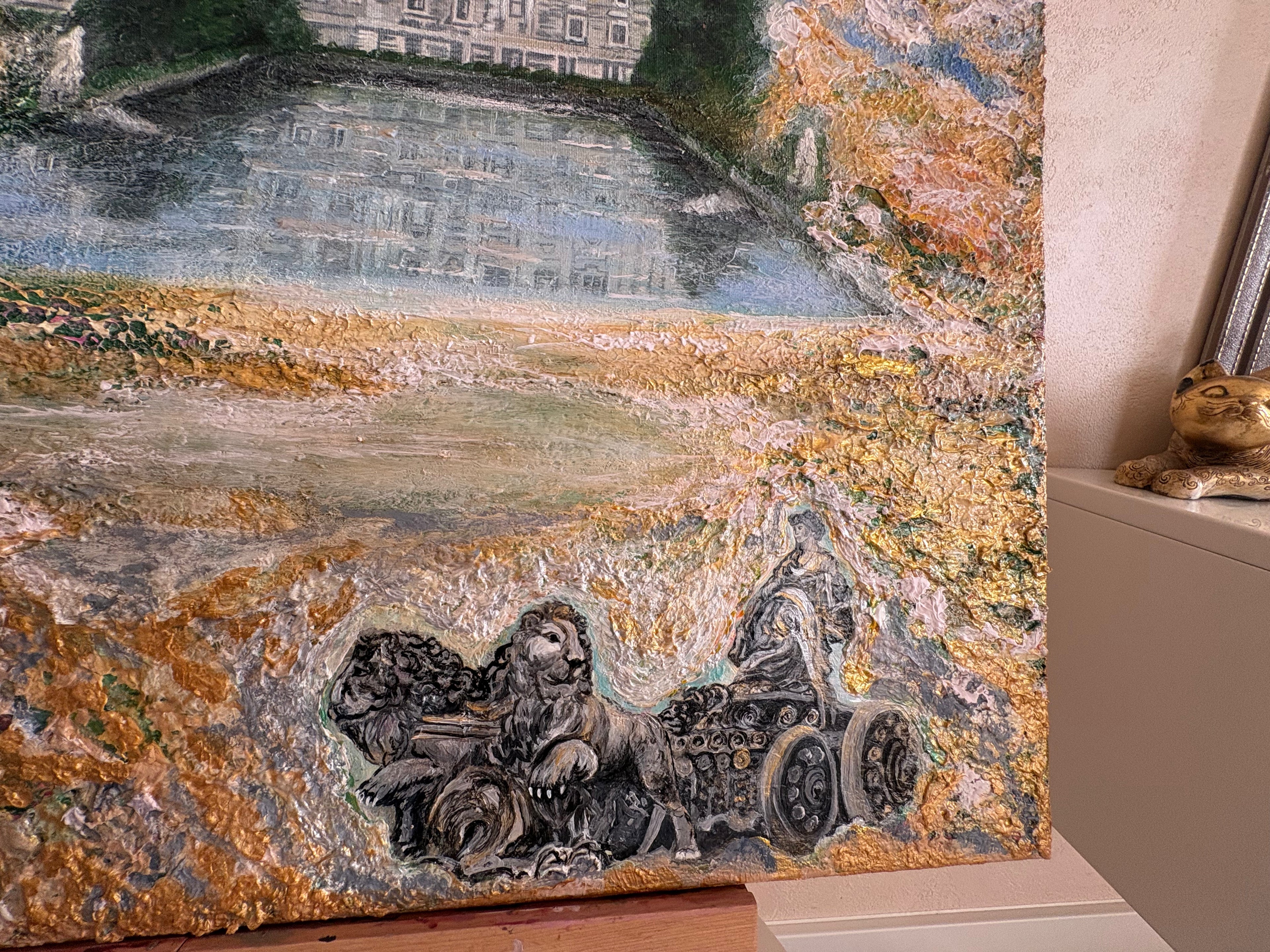 Golden Mystical Madrid original textured artowrk