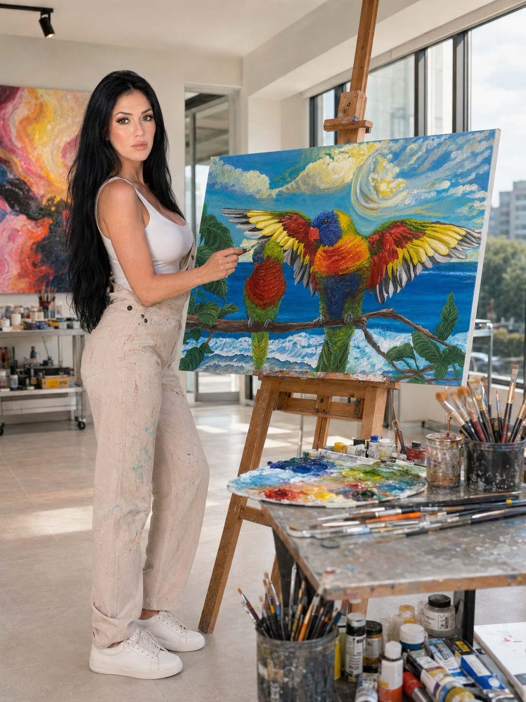 impasto art, colorful statement painting
