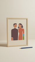 Couple Sketch Premium Print