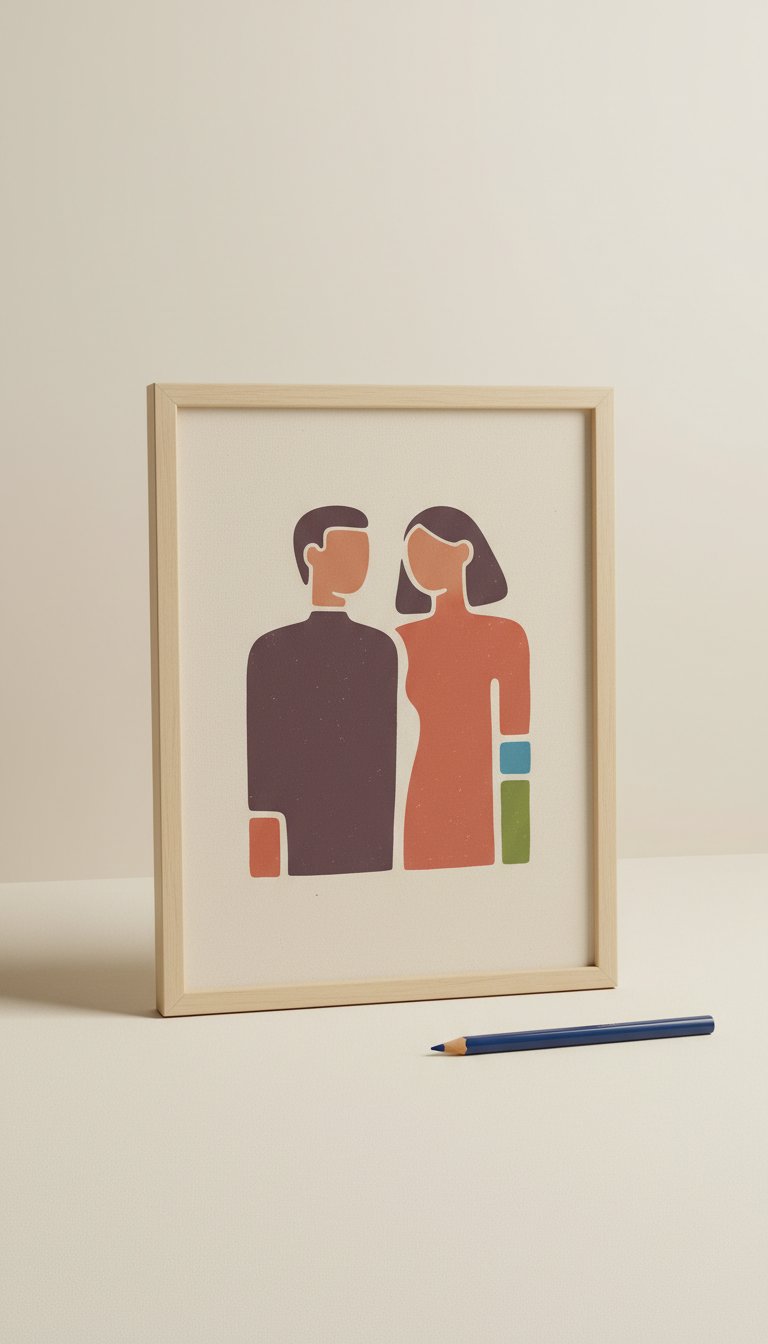Couple Sketch Premium Print