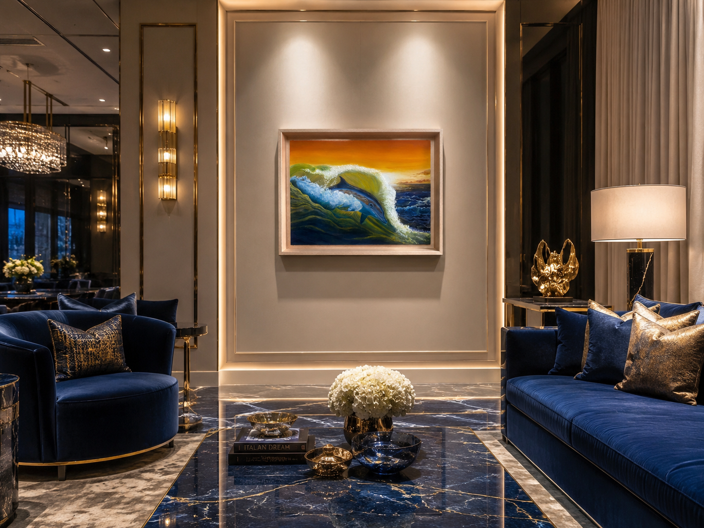 Ibiza Sunset | Textured Dolphin Painting & Cinematic Coastal Art